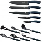 BERLINGERHAUS Sada nožů a kuchyňského náčiní ve stojanu 12 ks Aquamarine Metallic Line