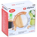ALPINA Podtácky dřevěné / mramor sada 4 ks čtverec