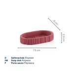 KELA Miska na mýdlo Merida polyresin malinová červená 15,0x9,0x2,5cm