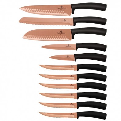 Sada nožů s nepřilnavým povrchem 11 ks Rosegold Metallic Line