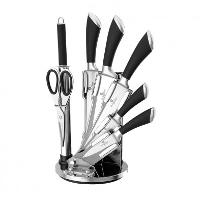 BERLINGERHAUS Sada nožů ve stojanu 8 ks Perfect Kitchen  nerez / černá