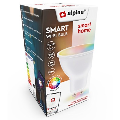 ALPINA Chytrá žárovka LED RGB WIFI bílá + barevná GU10