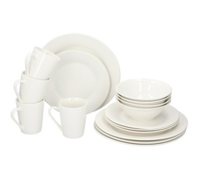 Jídelní sada nádobí 16 ks bílá keramika