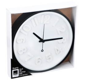 ARTICASA Nástěnné hodiny 30 cm černá / bílá