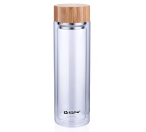 ALPINA Skleněná láhev termoska borosilikátové sklo 450 ml