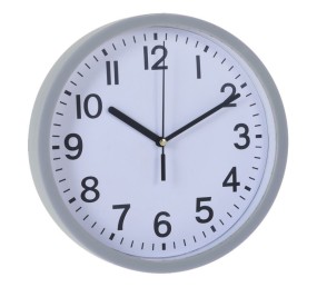 Nástěnné hodiny ručičkové 22,5 cm šedý rám