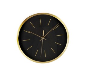 Nástěnné hodiny se zlatým rámem 25 cm černá